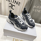 CD Vibe Sneaker Charcoal Blue Polyester Mesh Fabric And Cowhide
