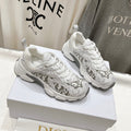 CD Vibe Sneaker White Grey Polyester Mesh Fabric And Cowhide