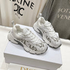 CD Vibe Sneaker White Grey Polyester Mesh Fabric And Cowhide