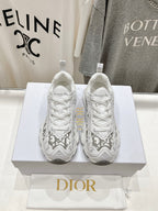 CD Vibe Sneaker White Grey Polyester Mesh Fabric And Cowhide