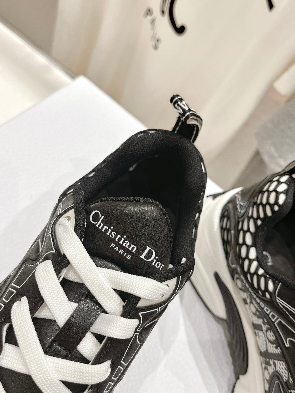 CD Vibe Sneaker Black Polyester Mesh Fabric And Cowhide