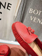dot sole walk mocassin red calfskin