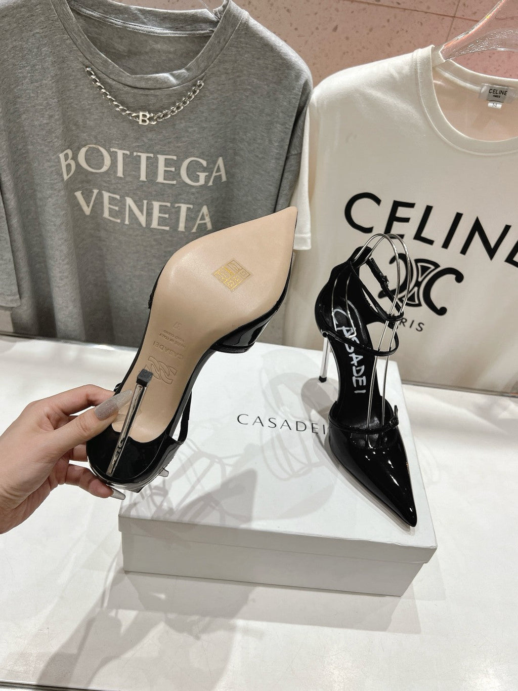 Casadei 25 Slingback 10.5cm Patent Calfskin