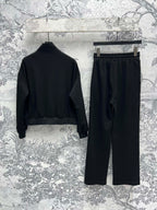 Miu Miu 25 Ribbon Stitching Suits Black Cotton
