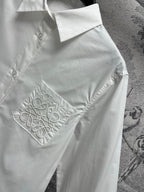 Loewe Logo Embroidered Shirt White Cotton