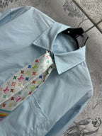 LV 25  Short Shirt Light Blue Cotton