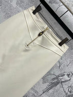 LV 25  Long Skirt Logo White Polyamide Wool