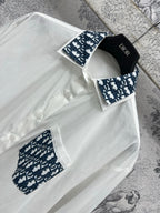 CD 25 Shirt White Blue Polyester