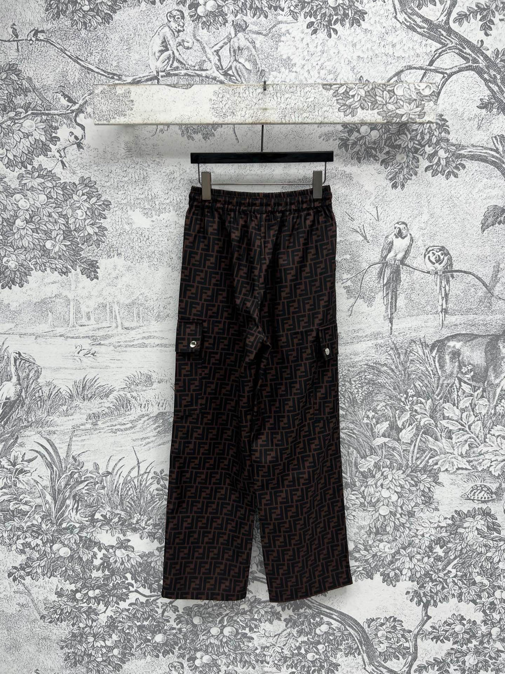 Fendi 25 Straight Pants Brown Black Polyester