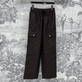 Fendi 25 Straight Pants Brown Black Polyester