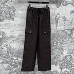 Fendi 25 Straight Pants Brown Black Polyester