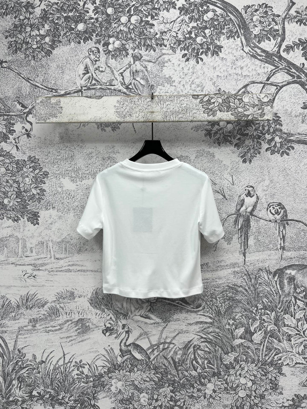 LV 25 Dusk Printed Patch Short-sleeved T-shirt White Cotton
