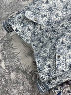 CD 25 Butterfly Floral Print Stand Collar Jacket Polyester