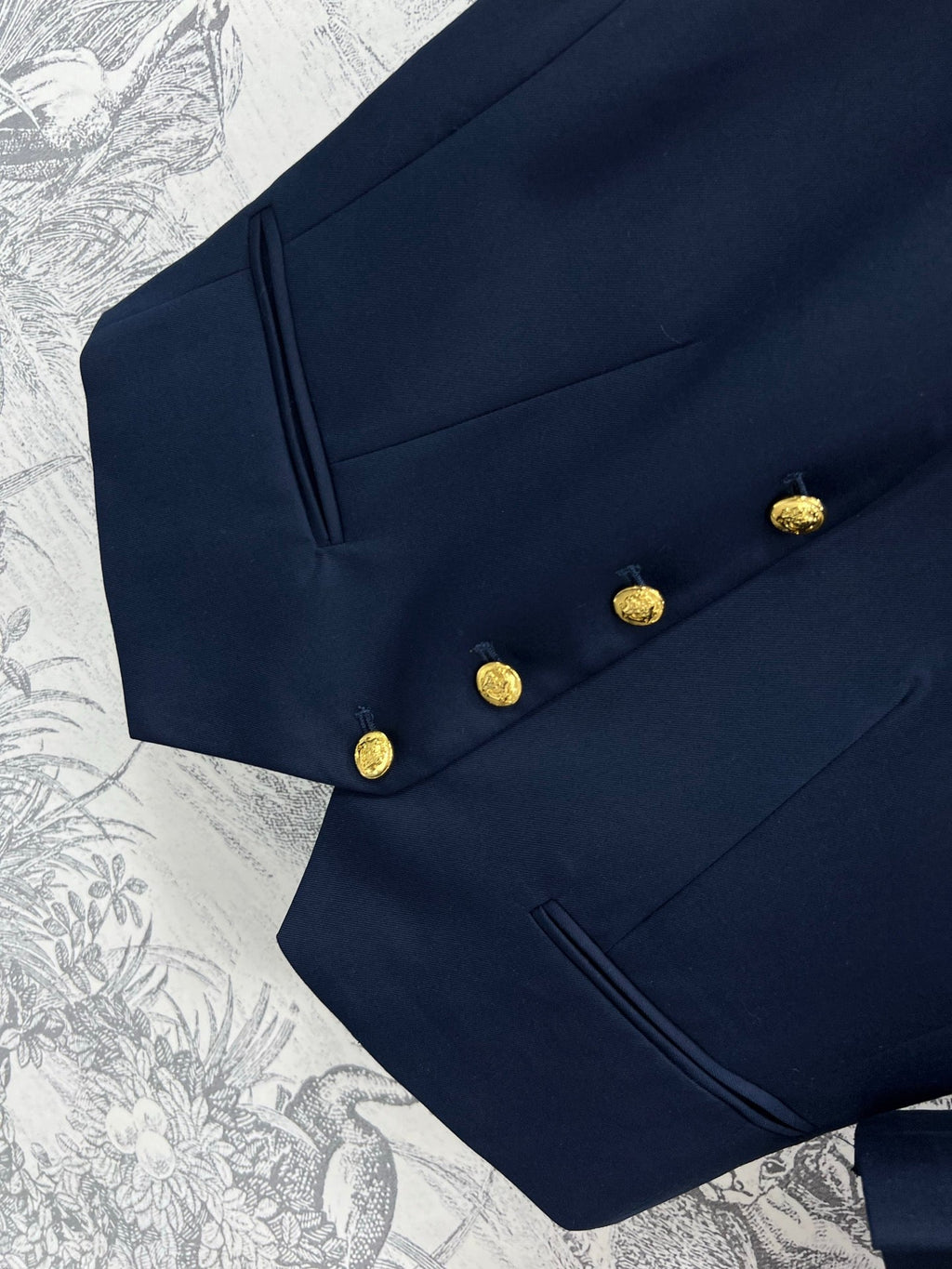 LV 25 Slight Waist Design Set Vest Blue Polyester