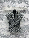 CD 25 Short-sleeved Short Top Black Polyester