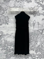CD 25 Velvet Sleeveless Dress Black Polyester