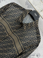 Fendi 25 Shirt Black Brown Polyester fiber