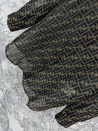 Fendi 25 Shirt Black Brown Polyester fiber