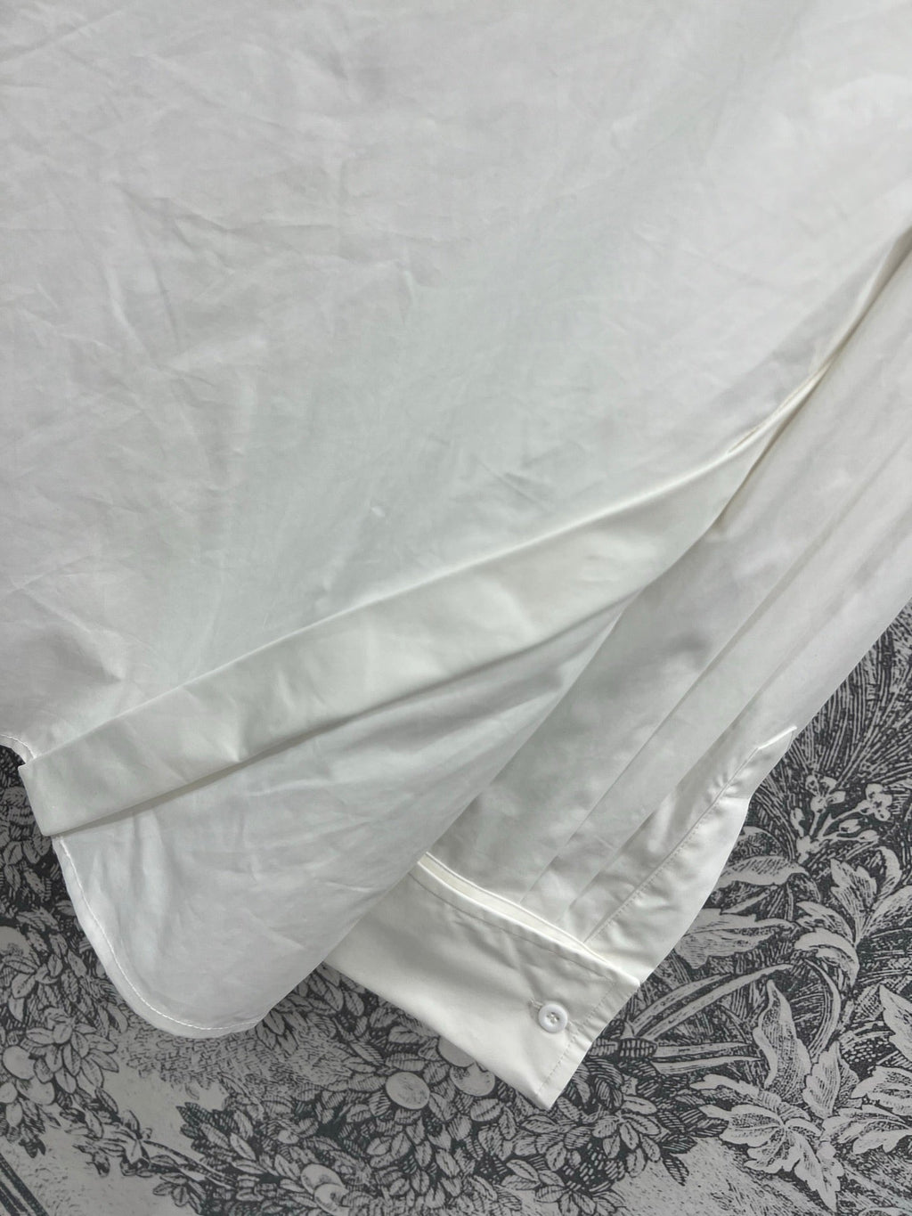 CD 25 Oblique Buttoned Long-sleeved Shirt White Cotton