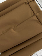 Loewe 25 Pleated Short Skirt Khaki Brown Polyester Fiber