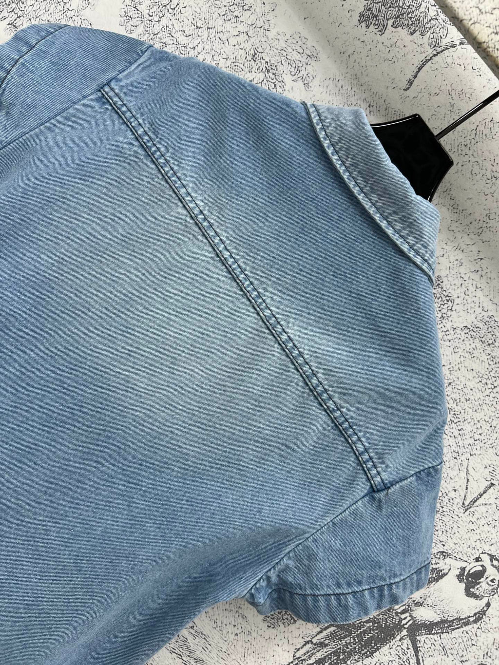 CD 25 Short-sleeved Denim Shirt  Light Blue Cotton
