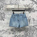 CD 25 Rolled Denim Short  Light Blue Cotton