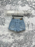 CD 25 Rolled Denim Short  Light Blue Cotton