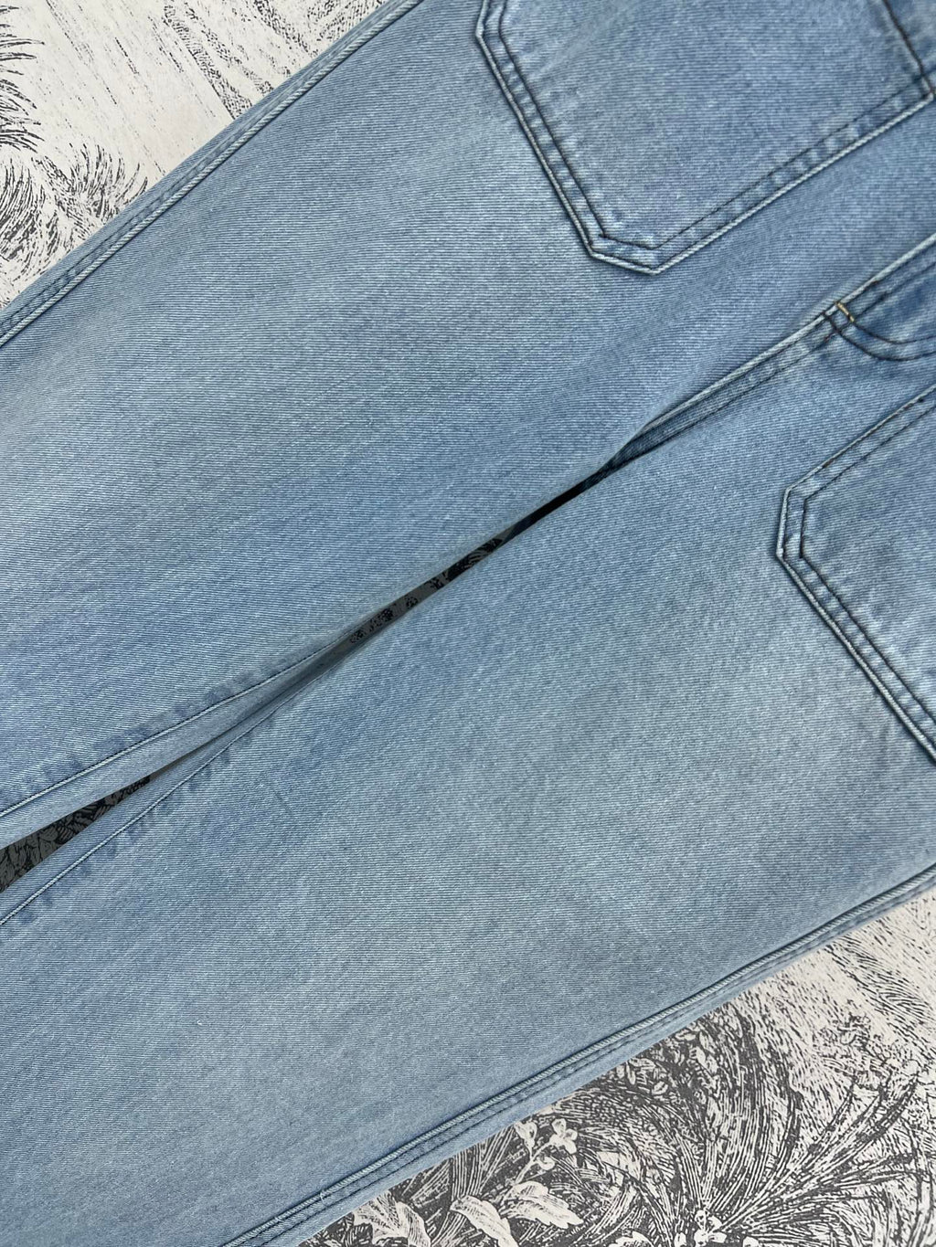 CD 25 Rolled Denim Pants Light Blue Cotton