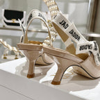 JAdior Slingback 55 Beige Patent Calfskin