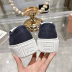 Miu Sneaker with Logo Night Blue Demin Fabric 235312