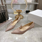 CD 26 Pump 35mm Beige Full Diamond Sheepskin 592201