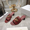 CD 26 Chunky Heel Sandals 35mm   Burgundy Leather 592268
