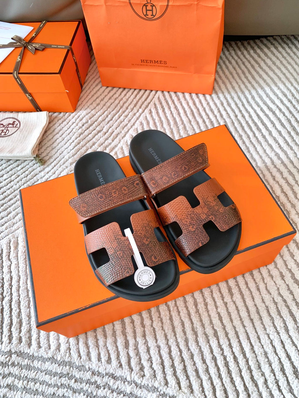 HM Chypre Sandal Ombre Brown Black Cowhide 963217