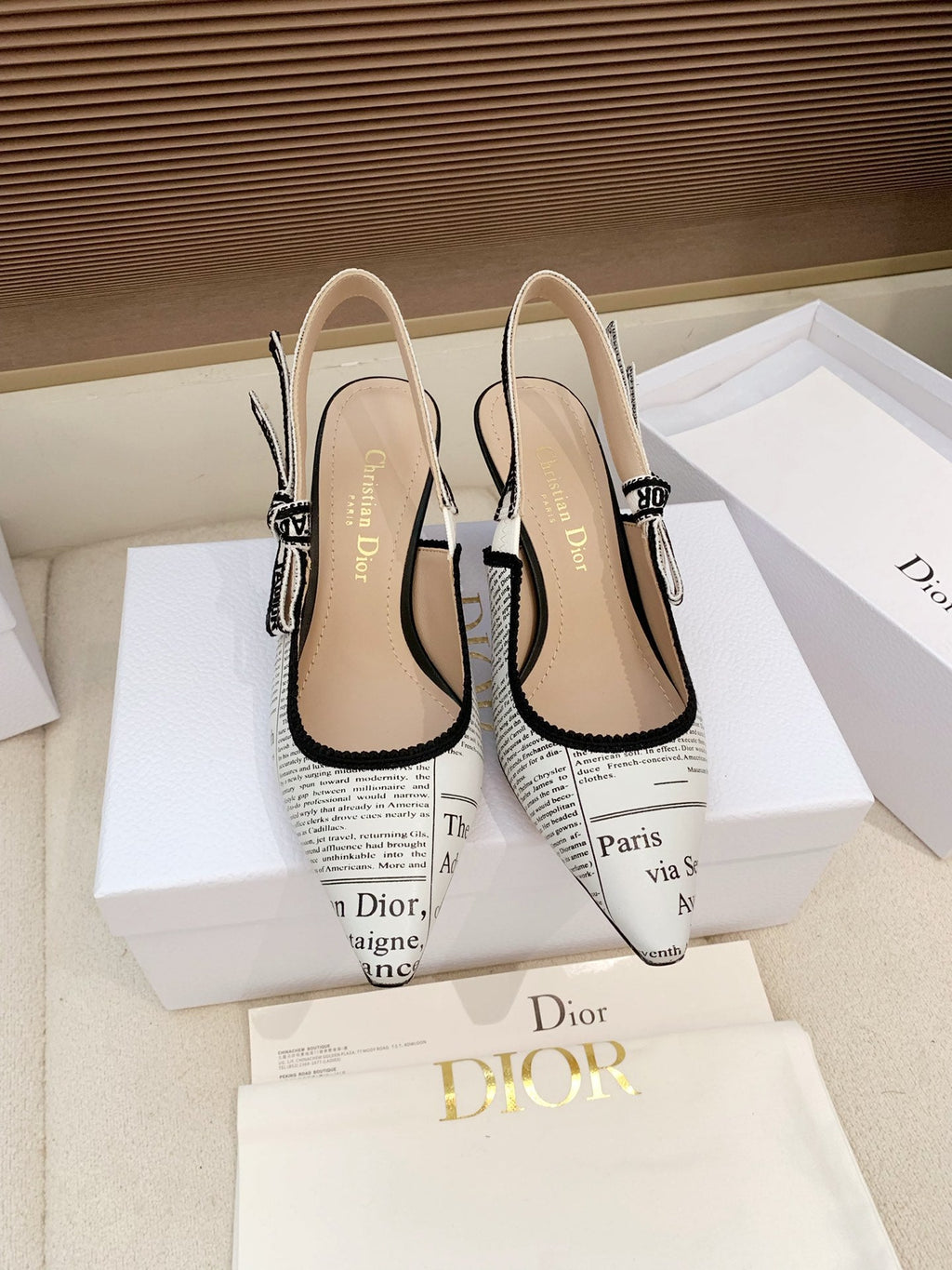 CD 26 Slingback 65 White Black Technology Fabric 614905