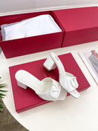 Vlogo 60 Patent Sandal White Leather