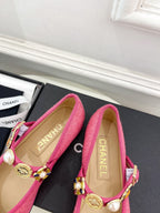 CC Ballet Flats 10mm Dark Pink Wool Tweed And Fabric 948828
