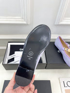 CC Ballet Flats 10mm Light Violet Wool Tweed And Fabric 948830