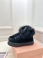 Miu Ankle Boots Black Wool