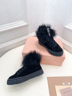Miu Ankle Boots Black Wool
