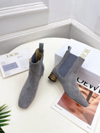 CD Icon Heeled Ankle Boot 40mm Grey Suede
