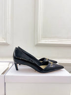 CD 25 Pump High Heels Black Patent Leather 307417