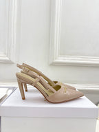 CD 25 Slingback Heel Pink Nude Patent Leather 307435