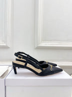 CD 25 Slingback Heel Black Patent Leather 307428