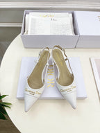 CD 25 Slingback Heel White Leather 307437