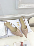 CD 25 Slingback Flat Nude Pink Patent Leather 307440