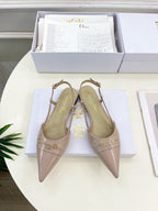 CD 25 Slingback Flat Nude Pink Patent Leather 307440