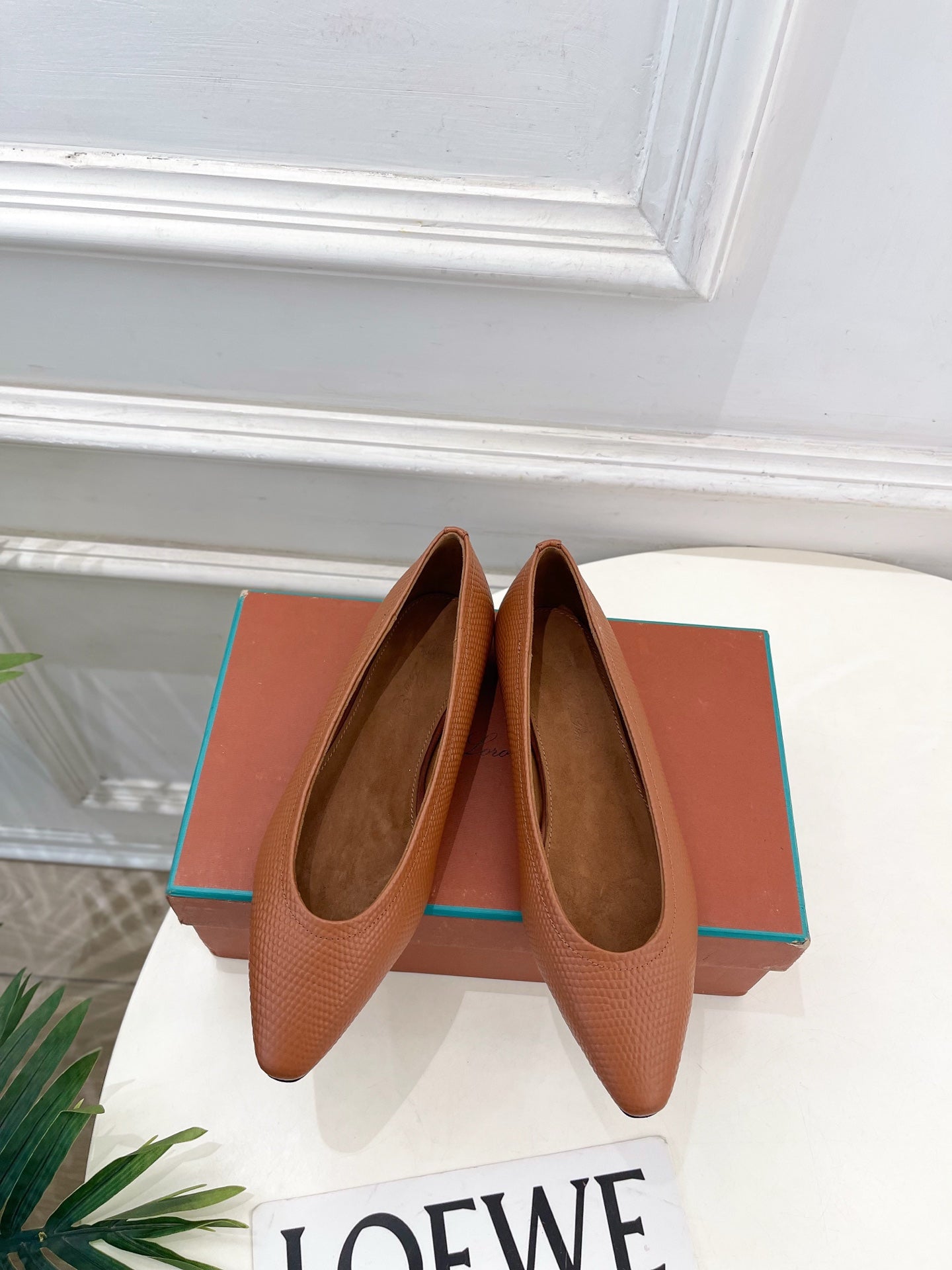 LP 26SS Ballet Flats Brown Snakeskin 587582