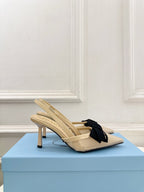 PRA 26S Pointed-Toe Slingback 75 Beige Mesh Sheepskin 631963