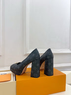 LV 26ss Pump 110 Black Monogram Leather 631919