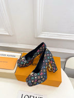 LV 26ss Pump 110 Black Monogram Multicolor Leather 631922